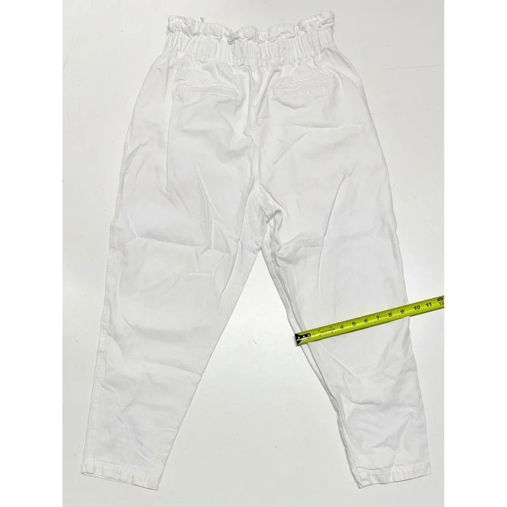 Free People White Paperbag Waist Tapered Pants High Rise Small OB1087851‎